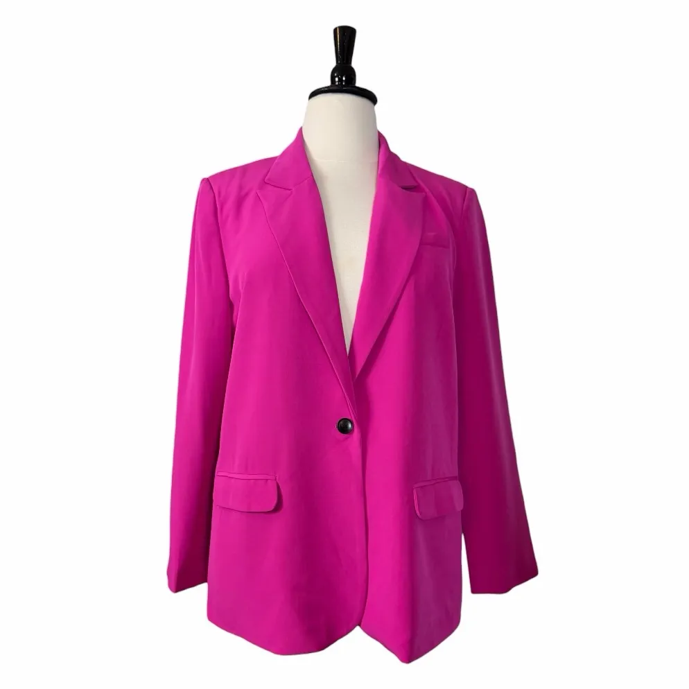 Vince Camuto Women’s XXL Fuchsia Pink Stretch Blazer One Button Notch Lapel - Image 16