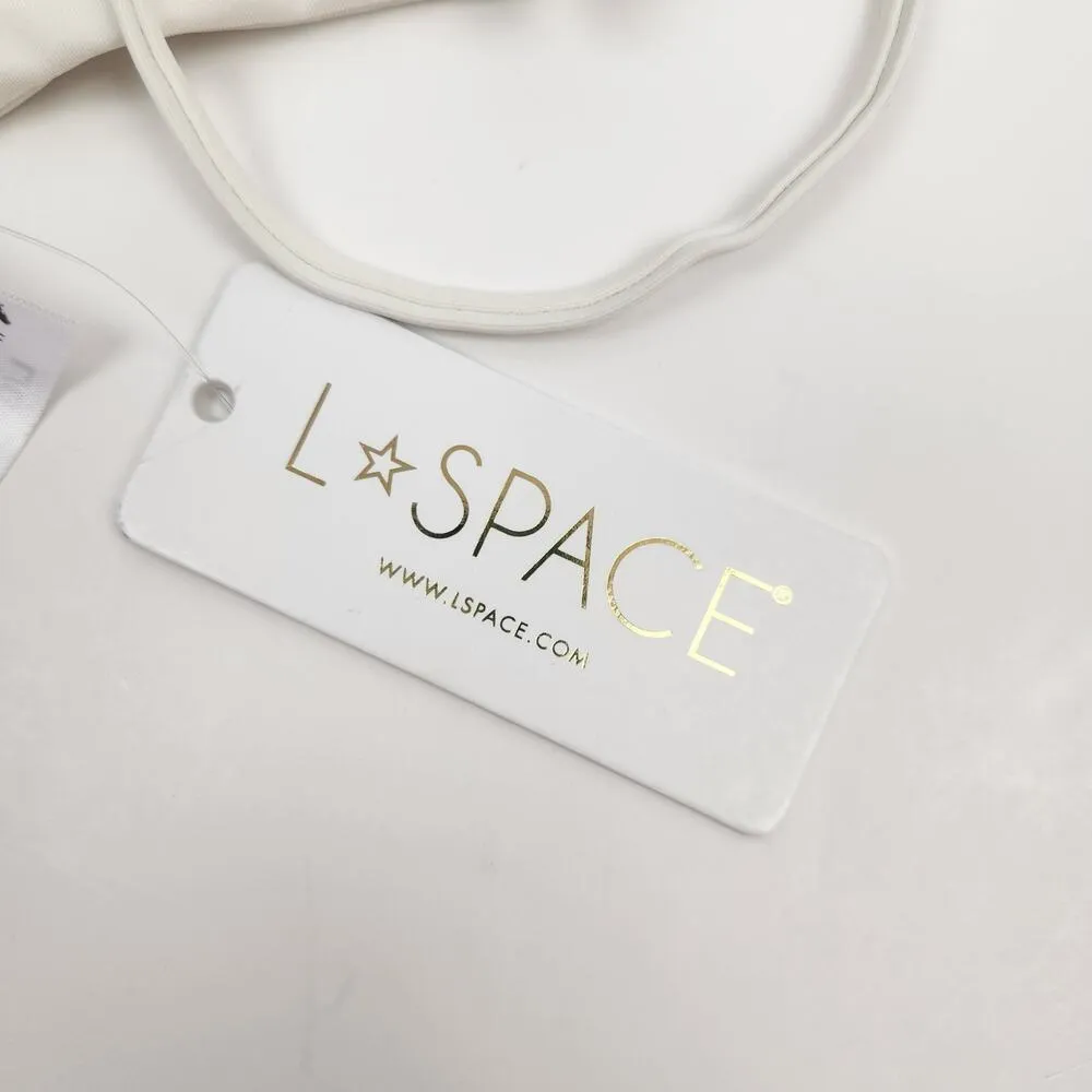 L*Space Ari Bikini Top in Yellow White Size Large NWT - Image 6