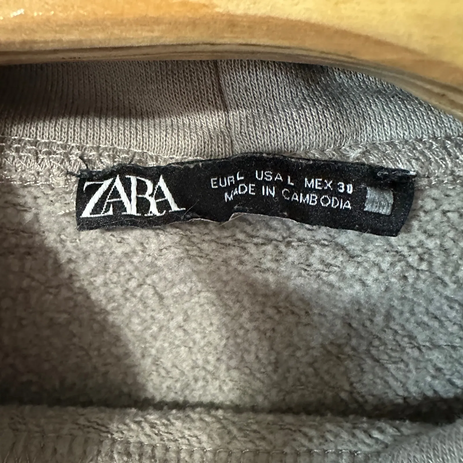 Zara‎ Mock Turtleneck Long Sleeve Cropped Casual Sweater Gray Womens Large - Image 4