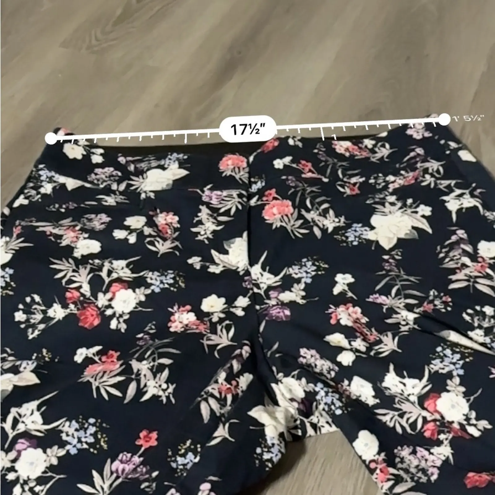 Lane Bryant The Allie Navy Blue Multicolor Floral Ruffle Cropped Pants Sz 14‎ - Image 11