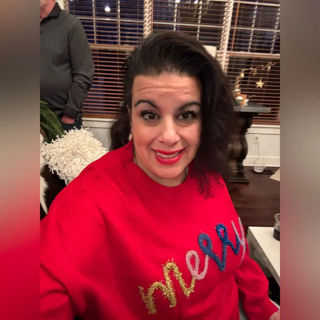 Festive Red 'Merry' Crew Neck Sweater Size 2X - Image 7
