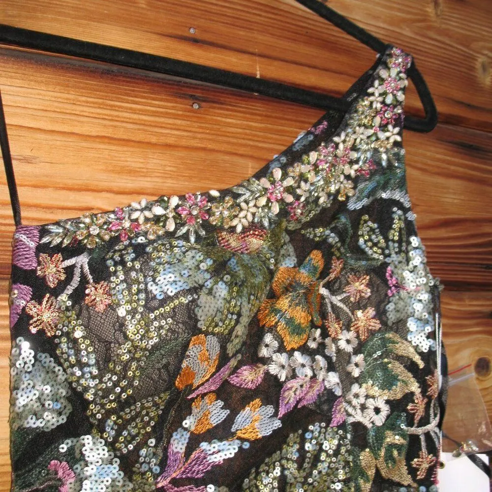 Mac Duggal 49574 Embellished Floral One Shoulder Gown Dress - Image 9