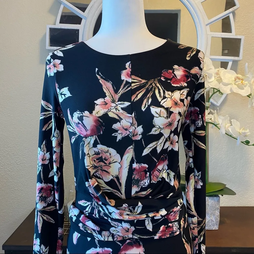 RACHEL Rachel Roy Stella Floral Midi Dress XS - Image 4