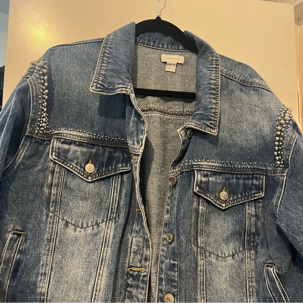 Forever 21 Studded Denim Jean Jacket 3X - Image 6