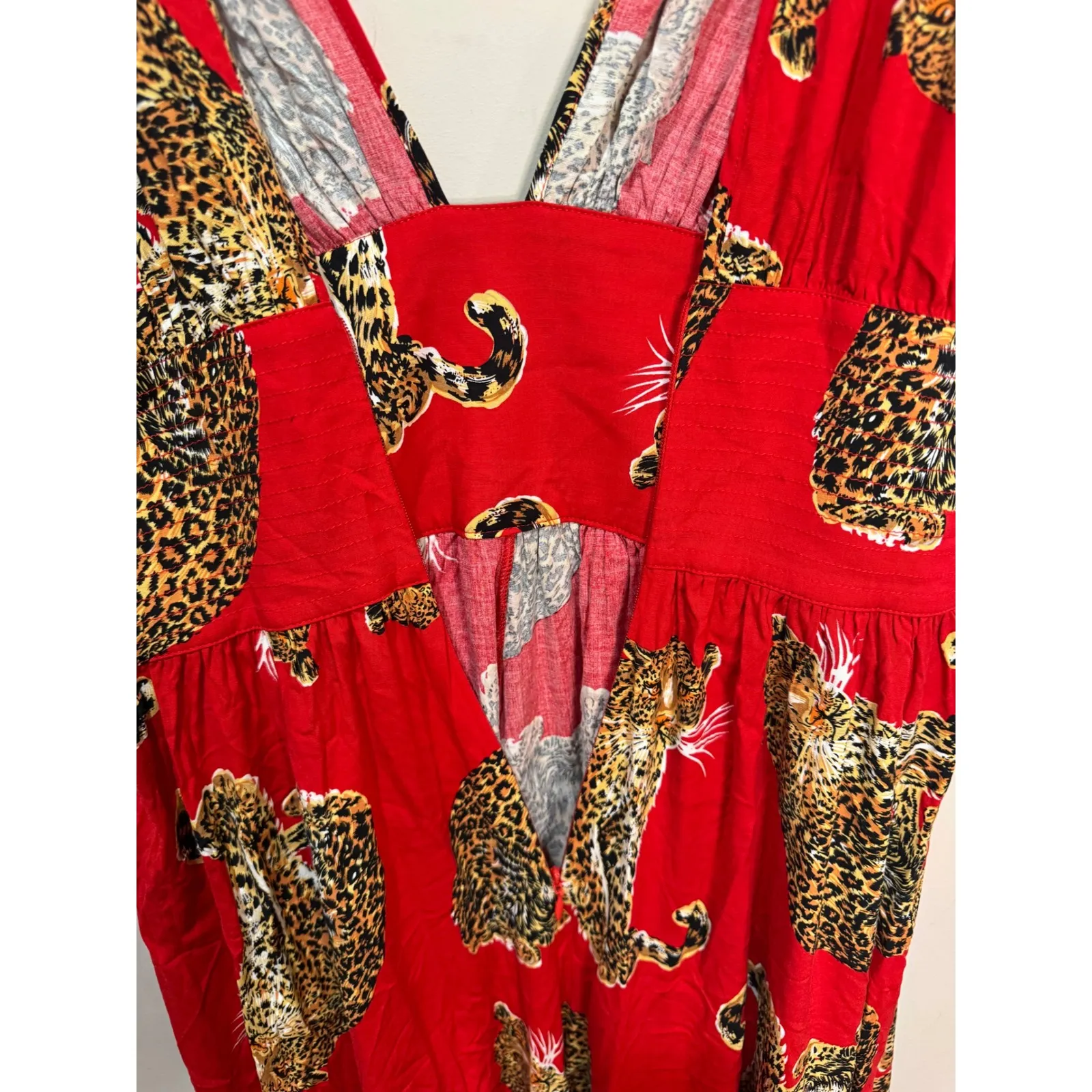 Trashy Diva Candice Gwinn My Pet Leopard Maxi Dress Red Sz 6 NWT RETIRED PRINT - Image 11