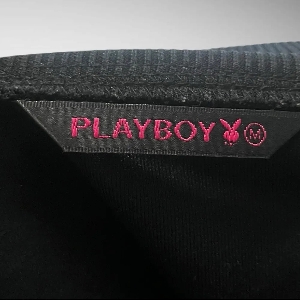 PLAYBOY Women's Black and White Full Zipper Jacket Medium‎ | EUC - Image 9