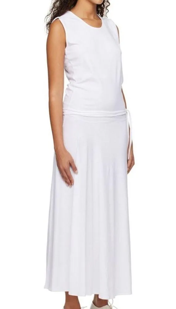 Lemaire Belted Midi Dress White Size Small 100% Cotton - Image 2