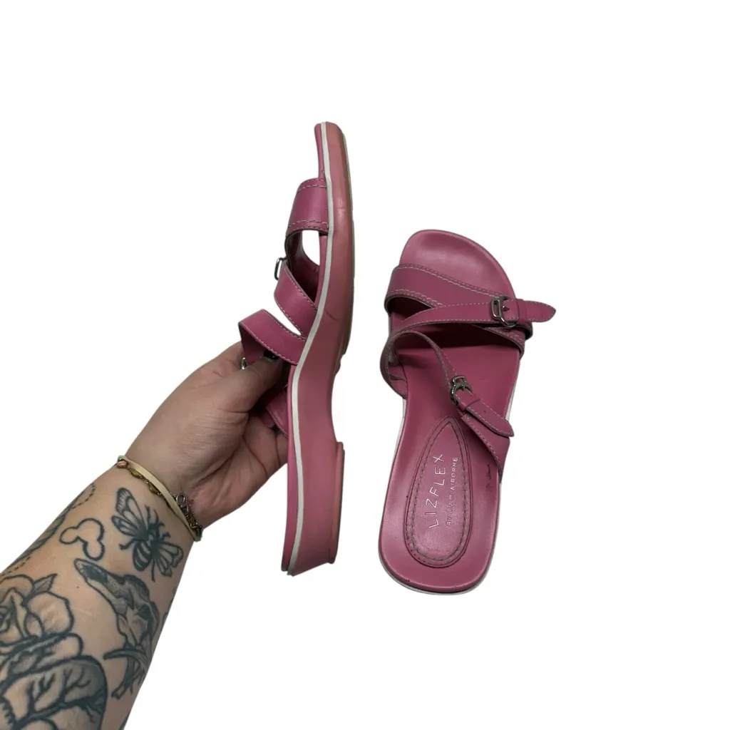 Liz Claiborne Y2K Pink Strappy Buckle Sandals - Image 6