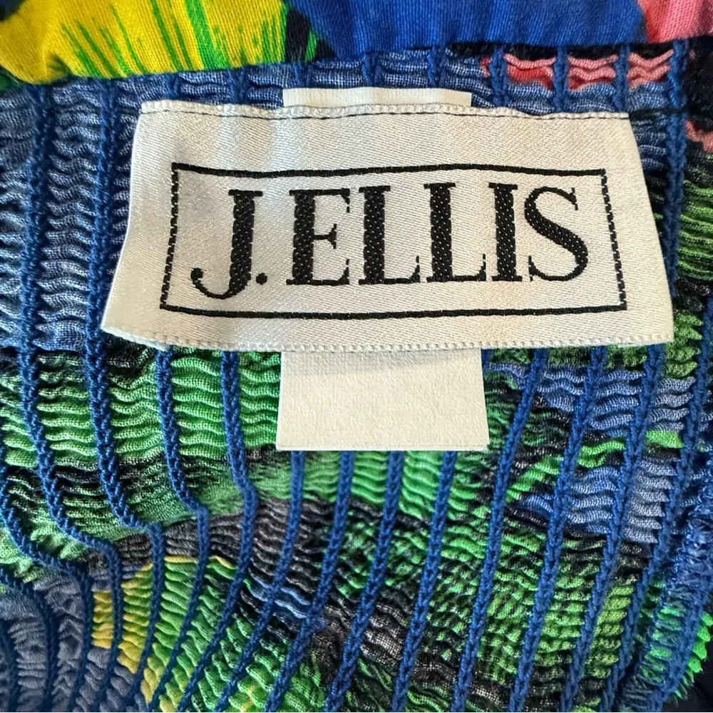 Vintage J. Ellis Tropical Strapless Midi Dress Size 10 Corset Style Bodice‎ 80's Green - Image 7