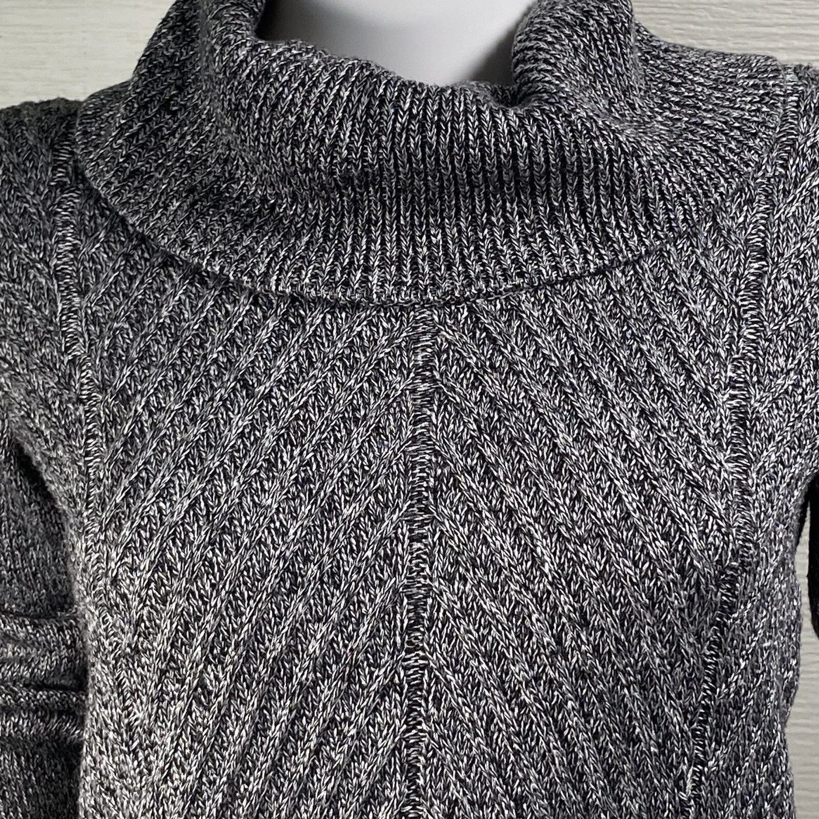 CALVIN KLEIN Blouse Women's Size XS Gray Cowl Neck Sweater Pullover Top - Image 2