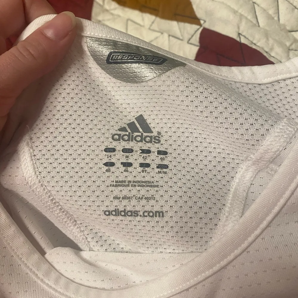 Adidas White Long Sleeve Athletic Top - Image 4