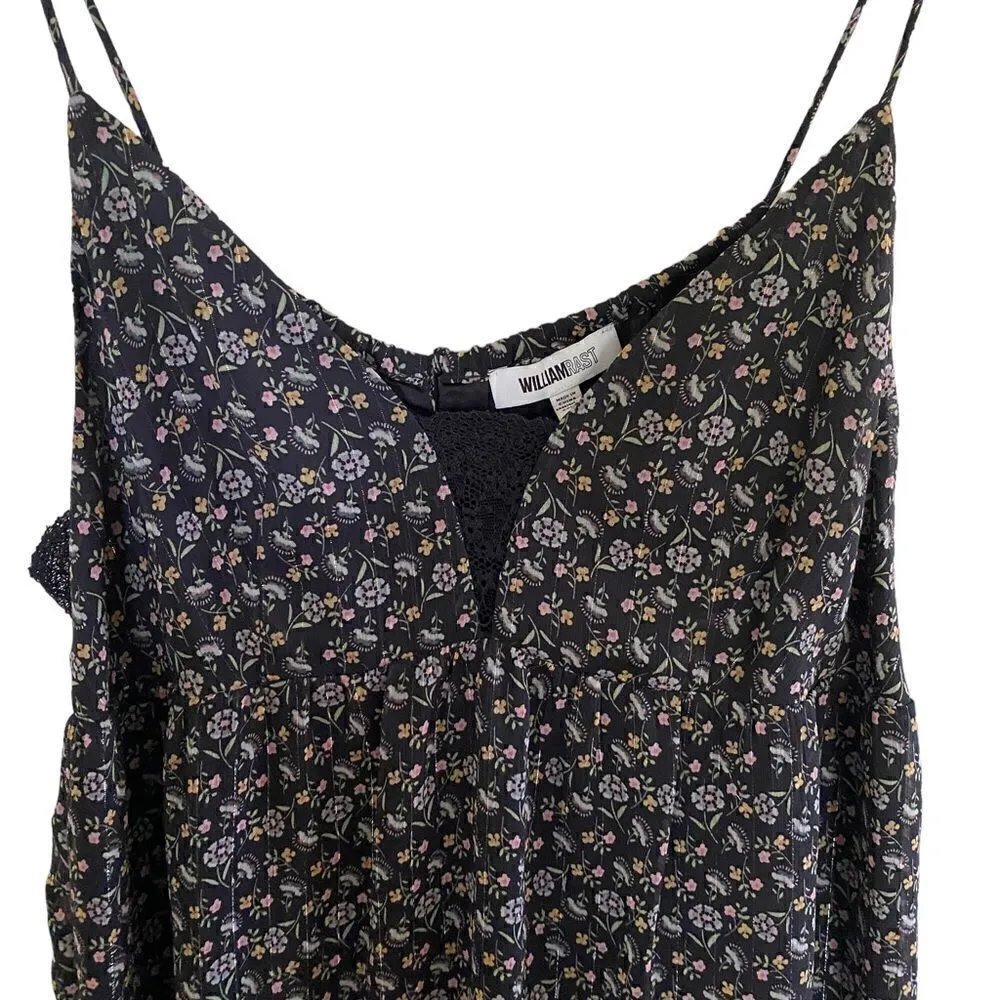 William Rast Canyon Dress medium floral black sleeveless lace hem - Image 7