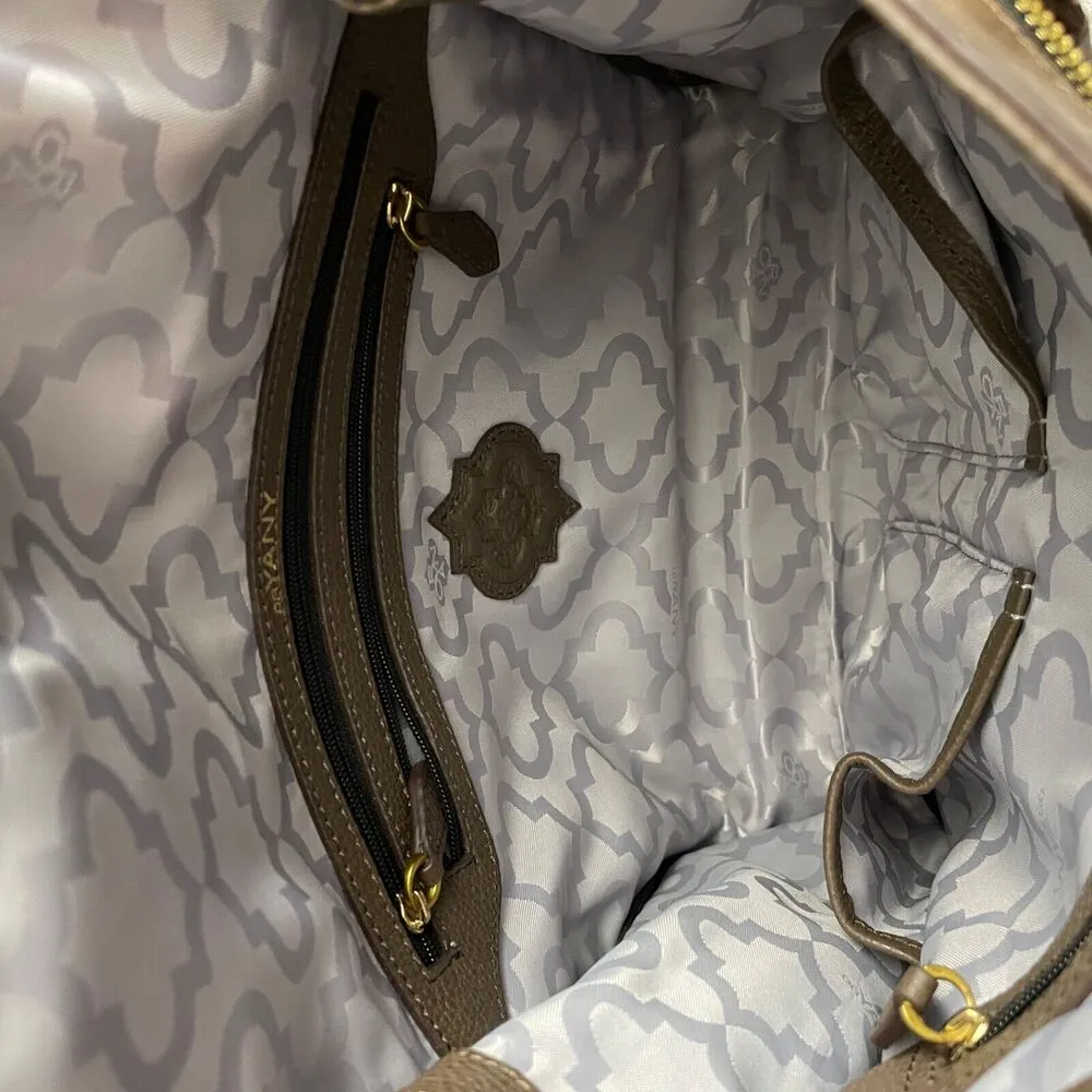 OrYany Leather Handbag Crossbody Shoulder Brown Gold Roxie Whipstitch Zip Pocket - Image 10