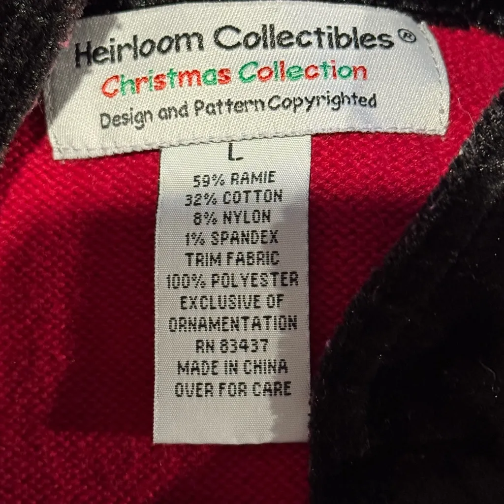 Vintage Heirloom Collectibles Cardinal Zip Cardigan Ramie 90s Holiday large Red - Image 4
