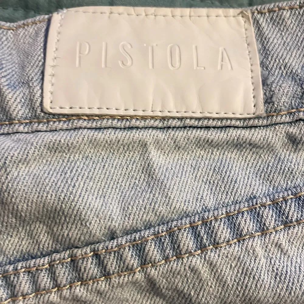 Pistola Light Wash Distressed Denim Shorty Shorts Size 28 Casual Beach Vacation - Image 3