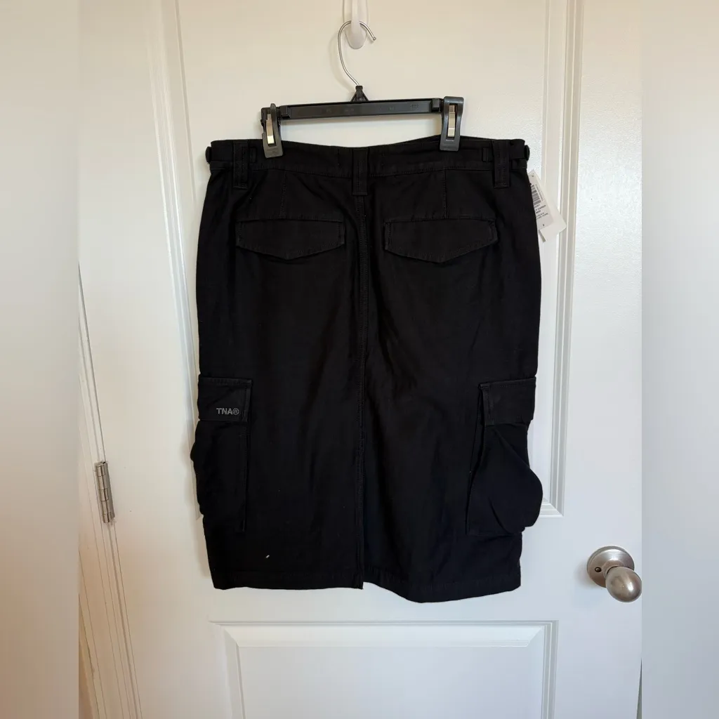 NWT Aritzia TNA Supply Cargo MIDI Skirt 8 Black - Image 5