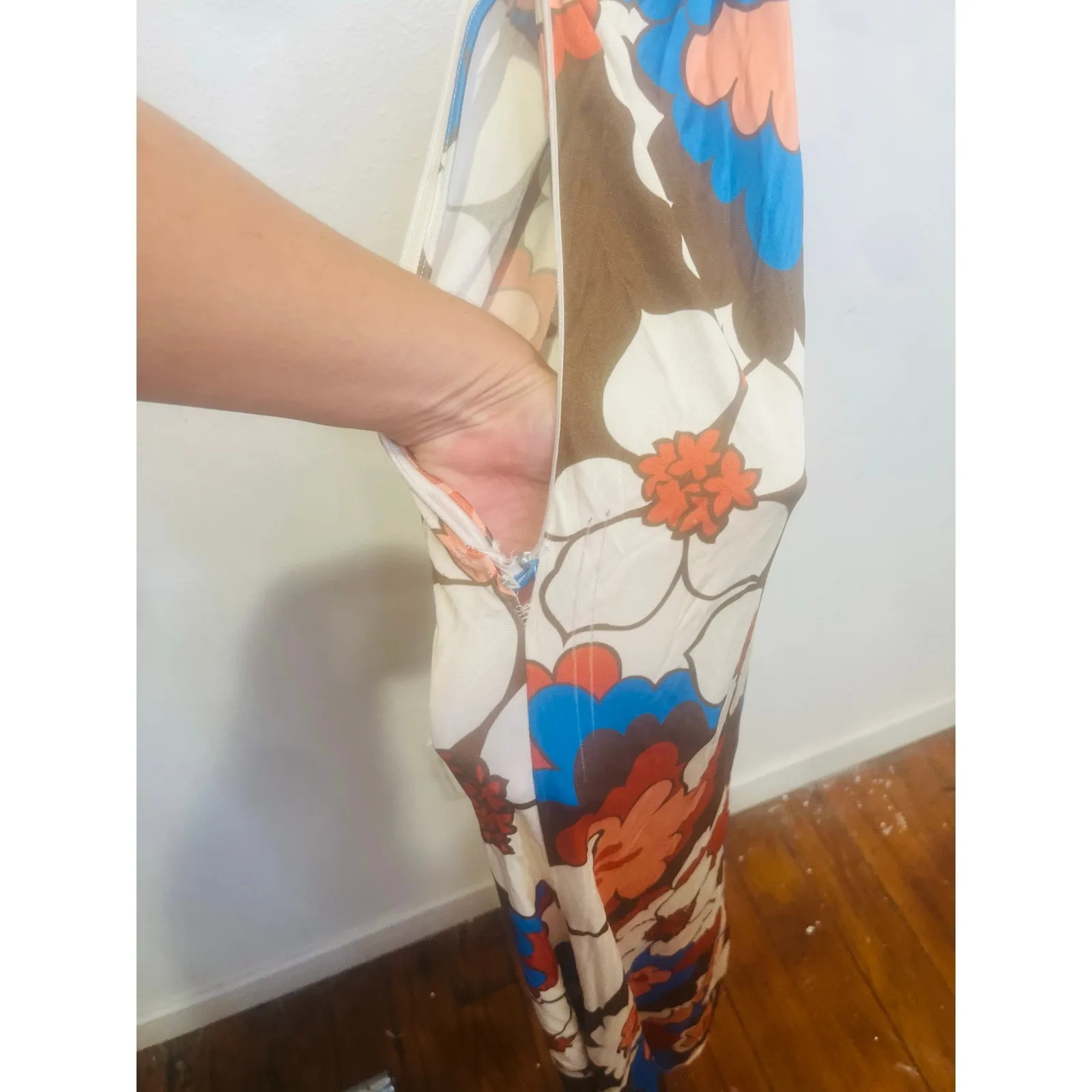 RONNY KOBO Women's Floral Printed Retro Mid Cutouts Scoop Back Dress Size Small - Image 7