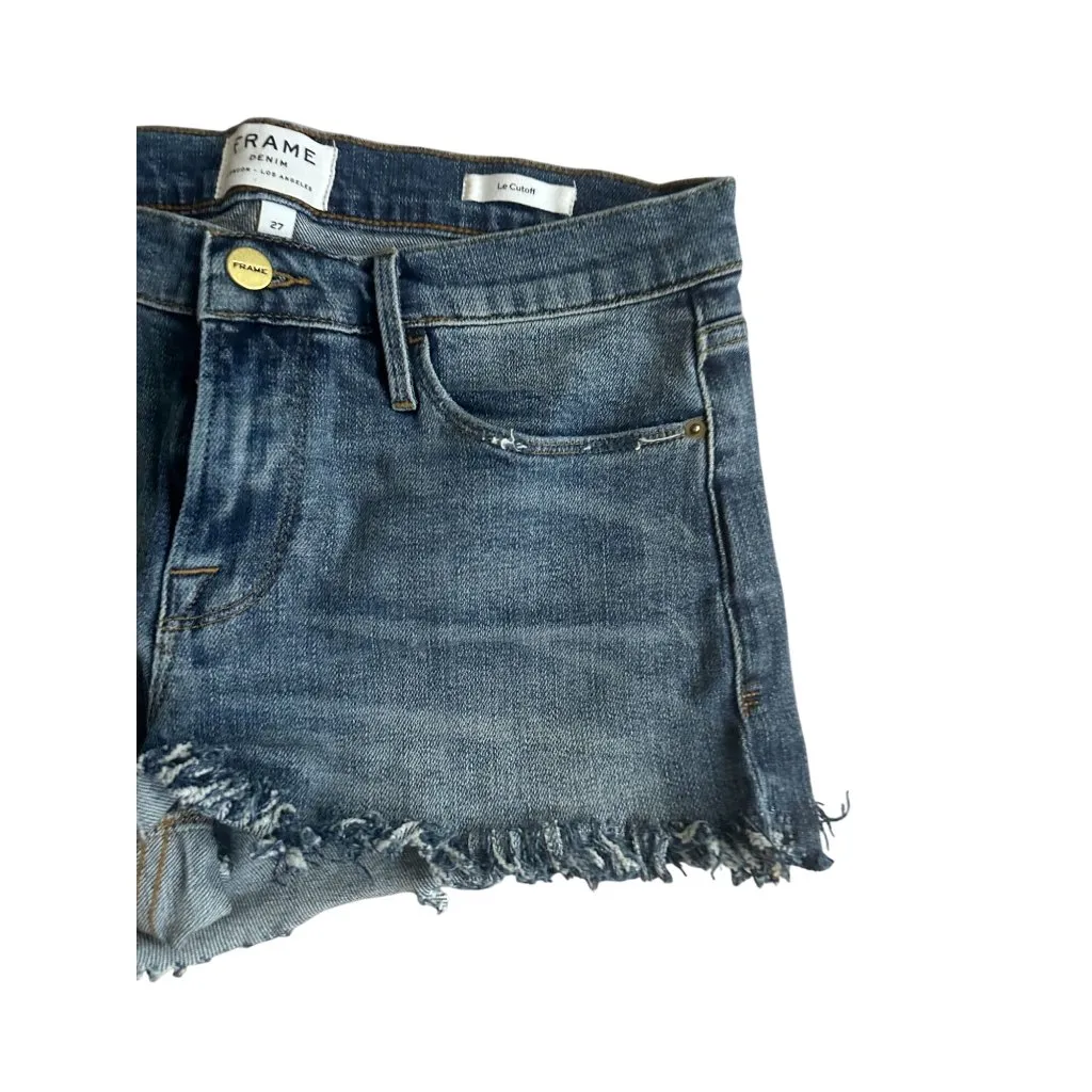 FRAME Women's Medium Wash Le Cutoff Denim Jeans Size 27 - Image 7