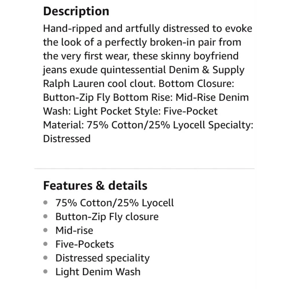 Denim & Supply Ralph Lauren Denim & Supply RL Distressed Boyfriend Jeans 27 - Image 10