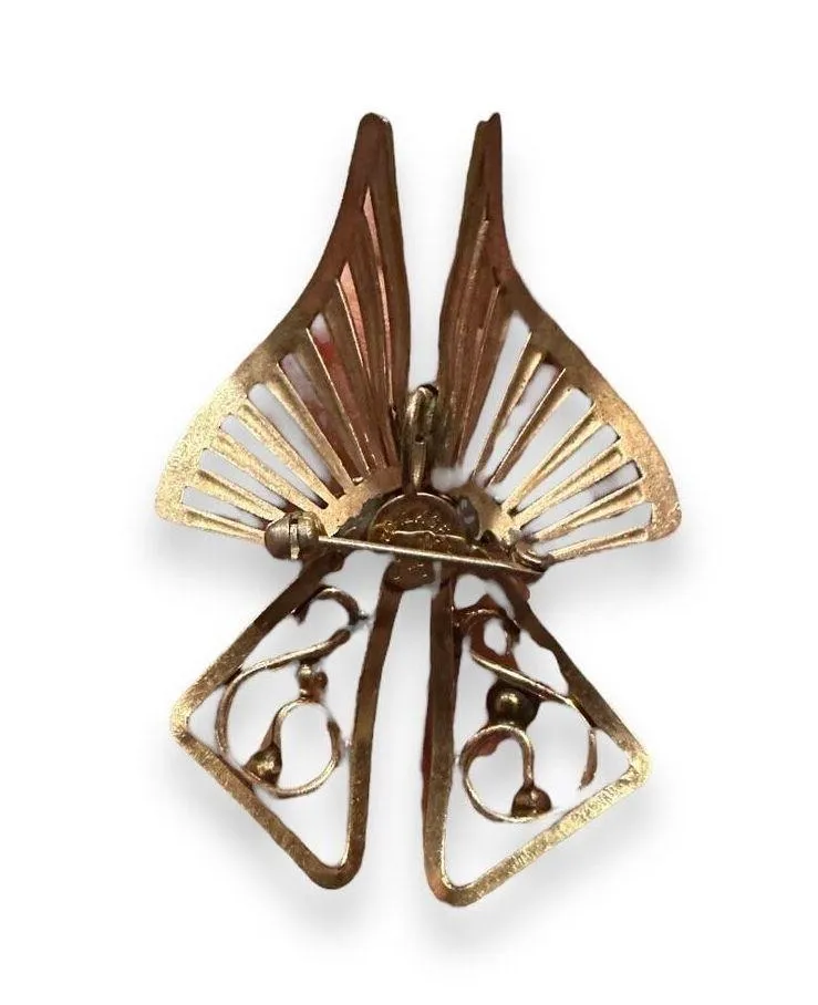 Phyllis Butterfly Vintage Abstract GF Brooch Pin - Image 3