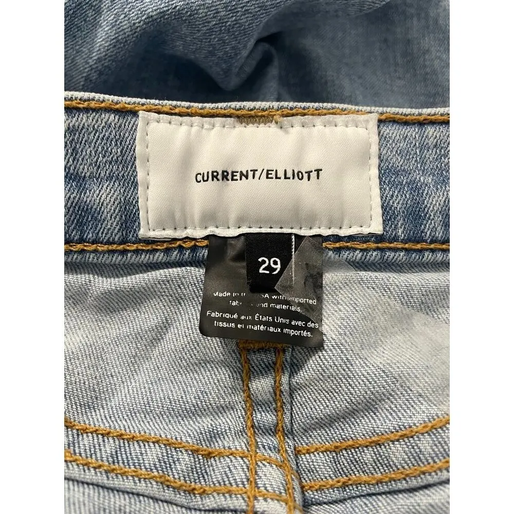 Current/Elliott Size 29 Jeans The High Waisted Stiletto Seville Foil Raw Hem - Image 5