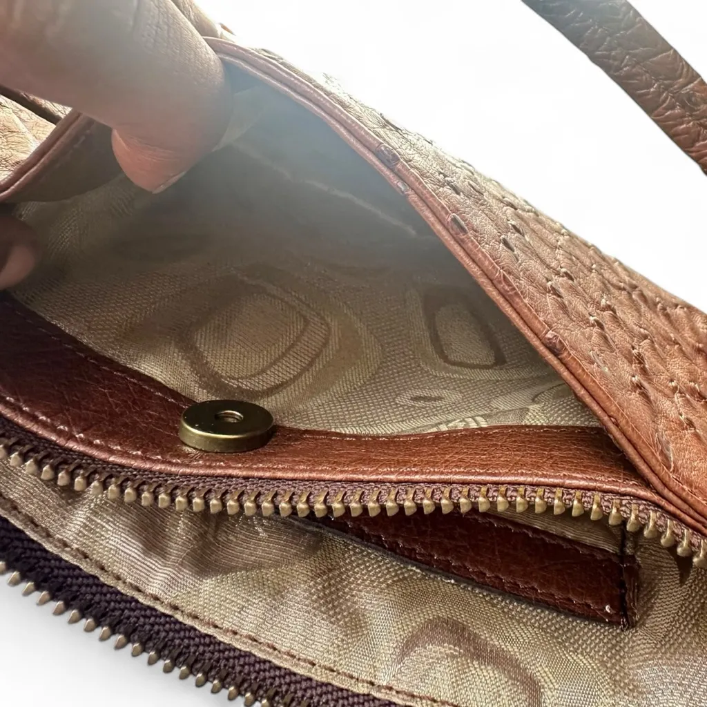 Vintage Ibiza Ostrich Leather Mini Bag Brown - Image 5