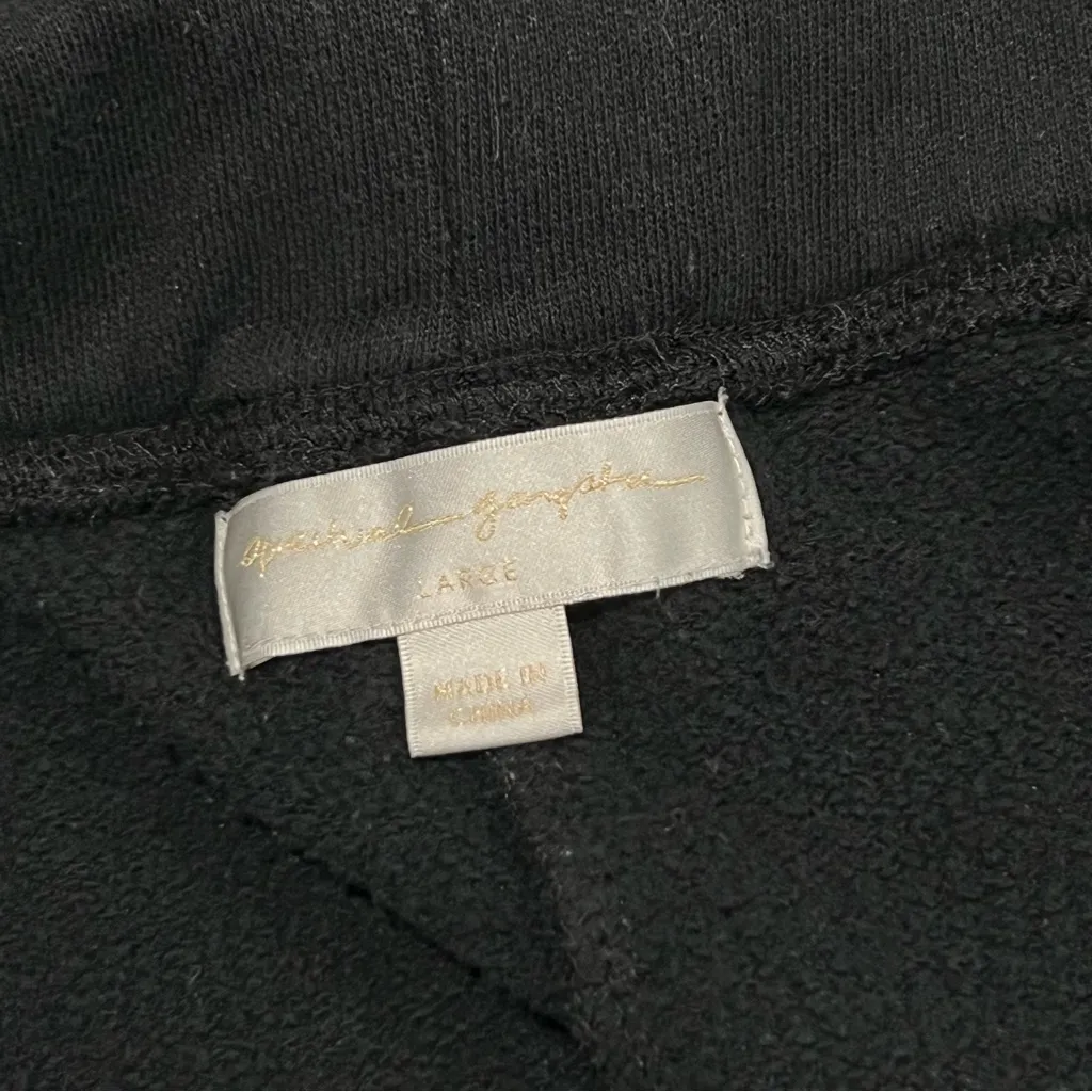 Spiritual Gangster Fleece Wide Leg Split Cuff Pants Black Large High Rise - Image 5