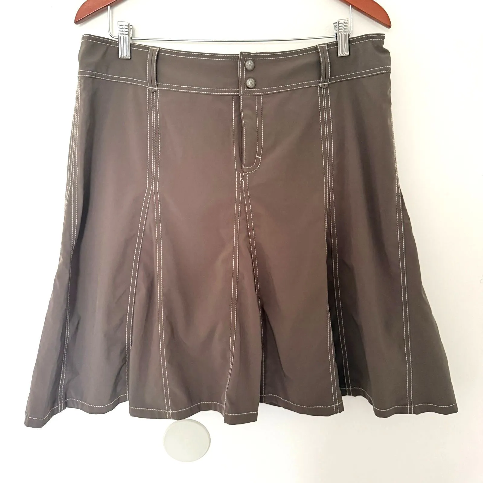 Athleta Wear About Brown Pleated Skort Womens Built-In Shorts Active (NoSz) - Image 2