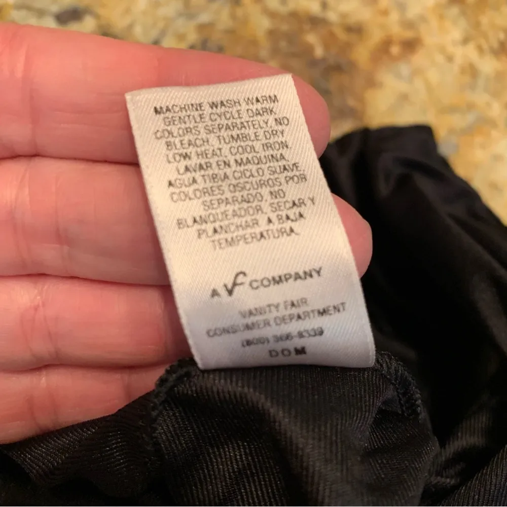 Vanity Fair  Womens XL Slip Black Nylon Classic Lace Trim 29” Long Very Good USA - Image 3