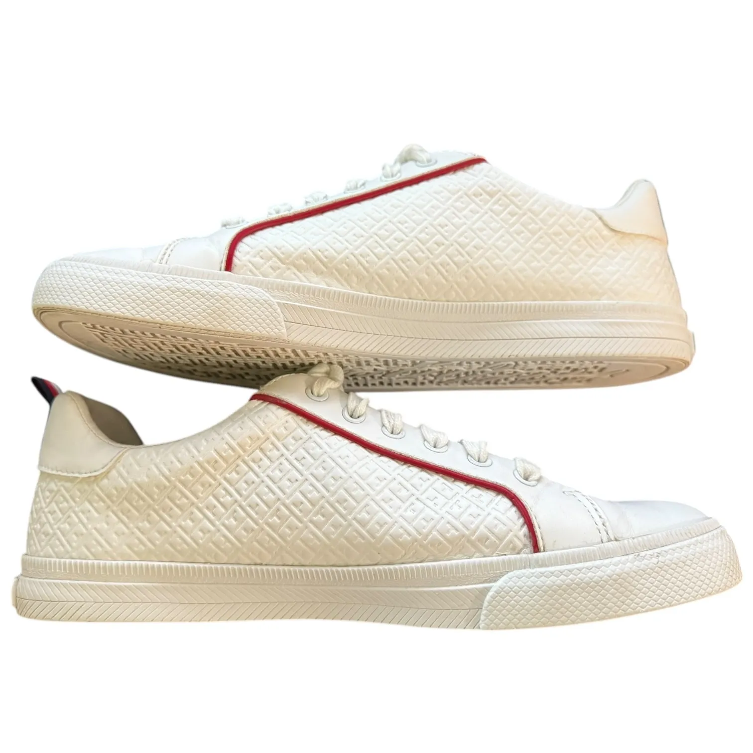 Tommy Hilfiger White TH Embossed Classic Sneaker Size 9 - Image 7