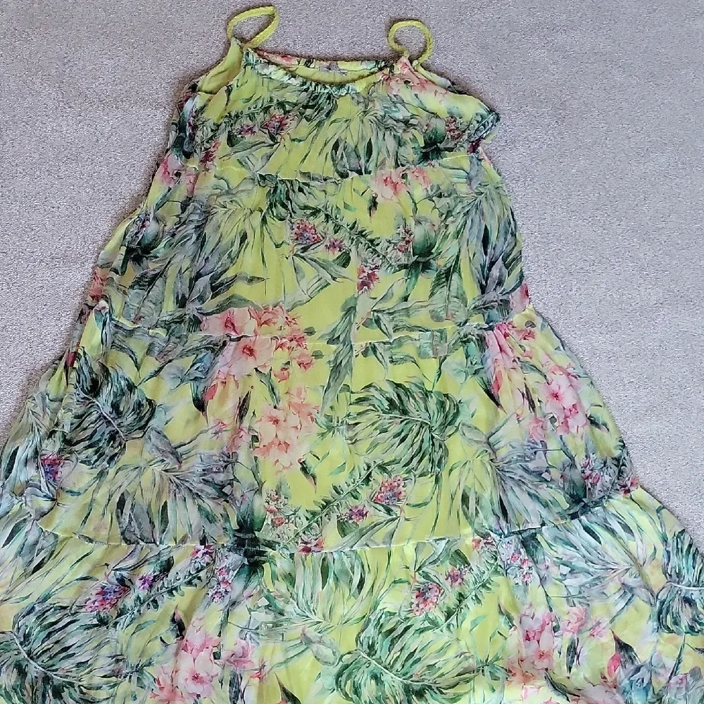 Elena Baldi Floral Green Maxi Dress Made In Italy Size XL - Image 5