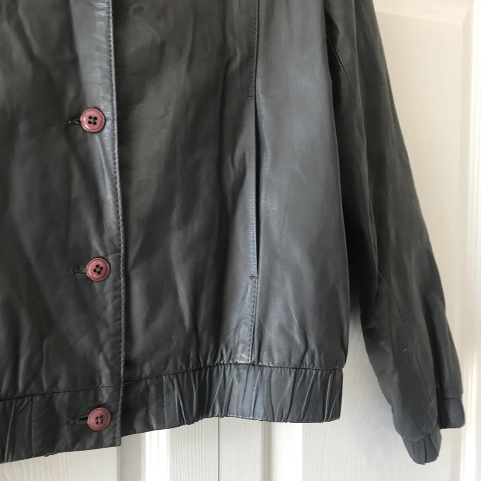 80s 90s Vintage Scully genuine leather jacket Gray Size 6 - Image 7