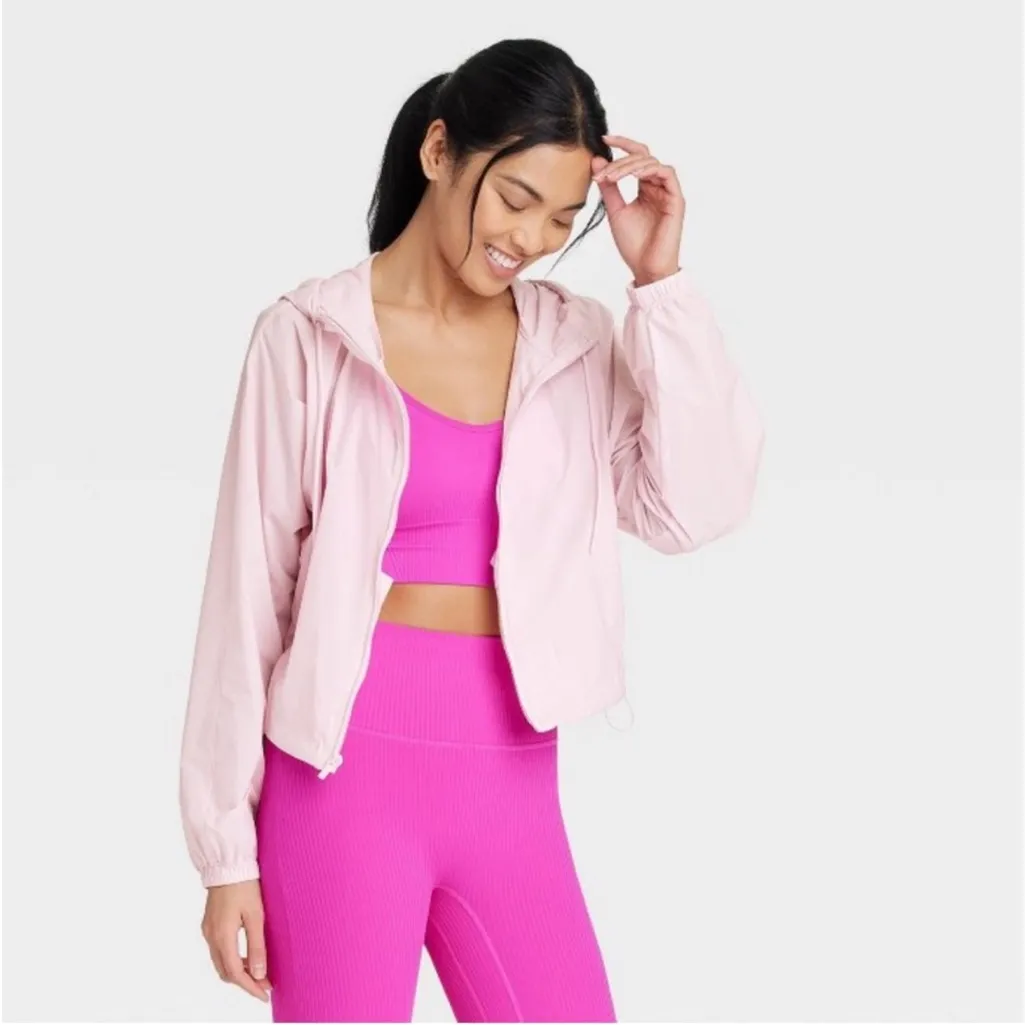 all in motion Women’s Full-Zip Windbreaker Jacket  
Pink Size large - Image 11