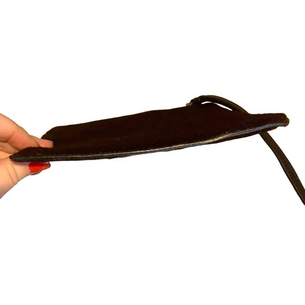 PUNTO FIBBIA OXBLOOD FUR AND BLACK LEATHER WRISTLET MADE IN ITALY Red - Image 9