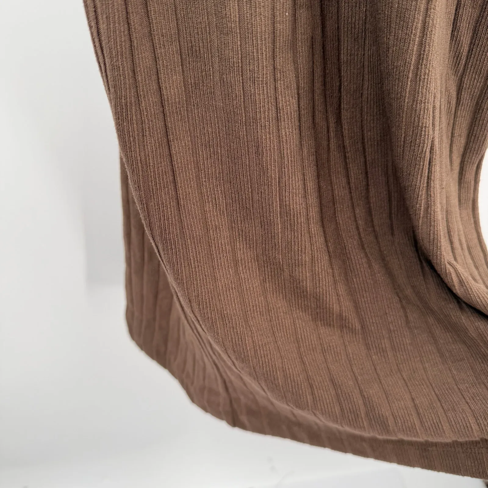 Z Supply Dress Women’s Size Large Raewyn Ribbed Chocolate Brown Midi Bodycon NWT - Image 13