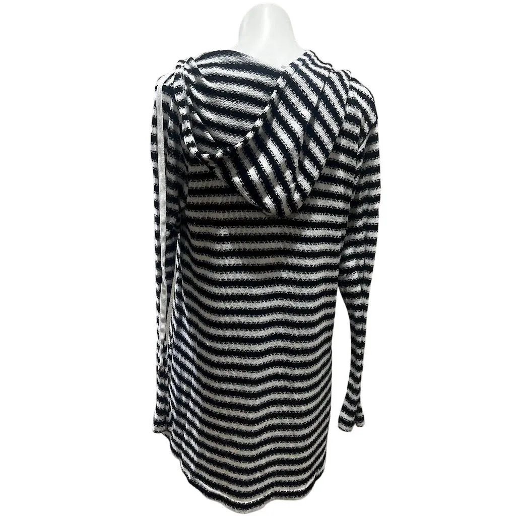 La Blanca Women's Hooded Striped Sweater Tunic V-Neck Long Sleeve Size M - Image 7