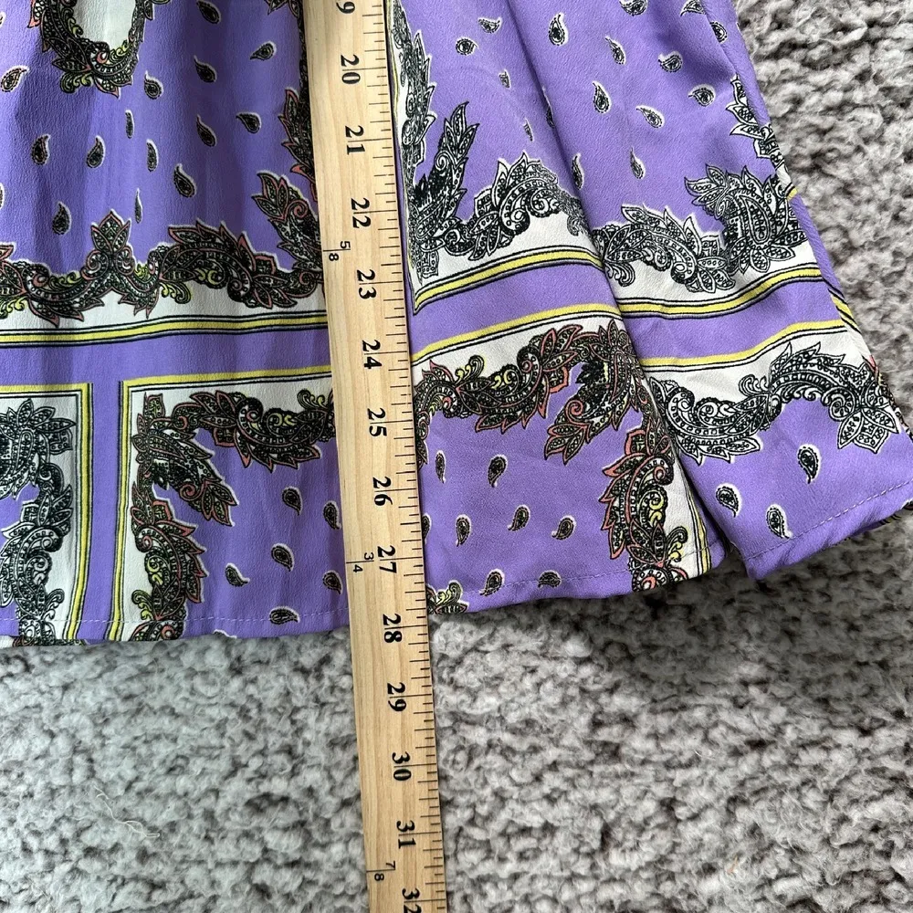 Purple Paisley Oversized‎ Top Size S Boho Festival Eclectic, Indie Artsy Retro - Image 5