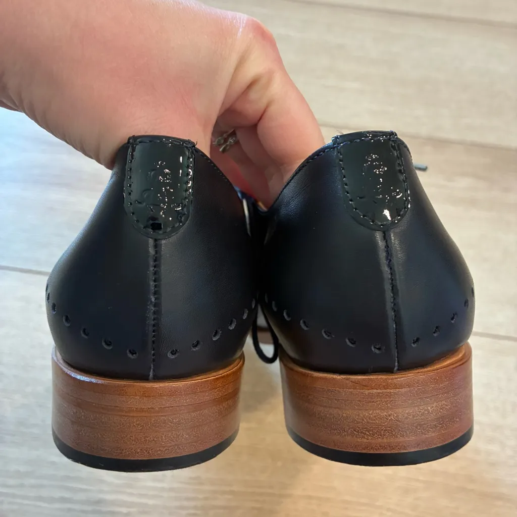 NEW The Office of Angela Scott Mr. Ava Perforated Spectator Derby Size 37 Wide/7 Blue - Image 9