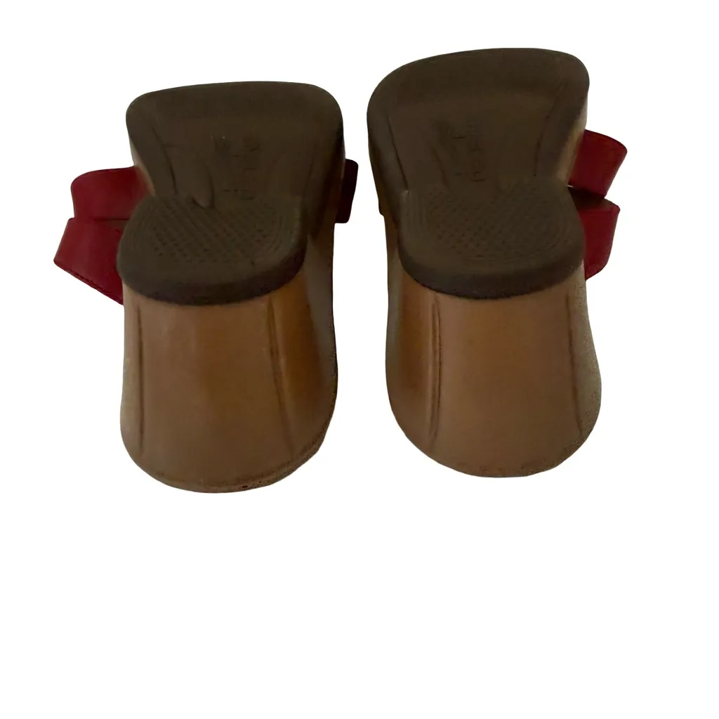 Dansko Red Avril Strappy Slide Leather Sandals Leather Wedge LKNW SZ 39 - Image 8