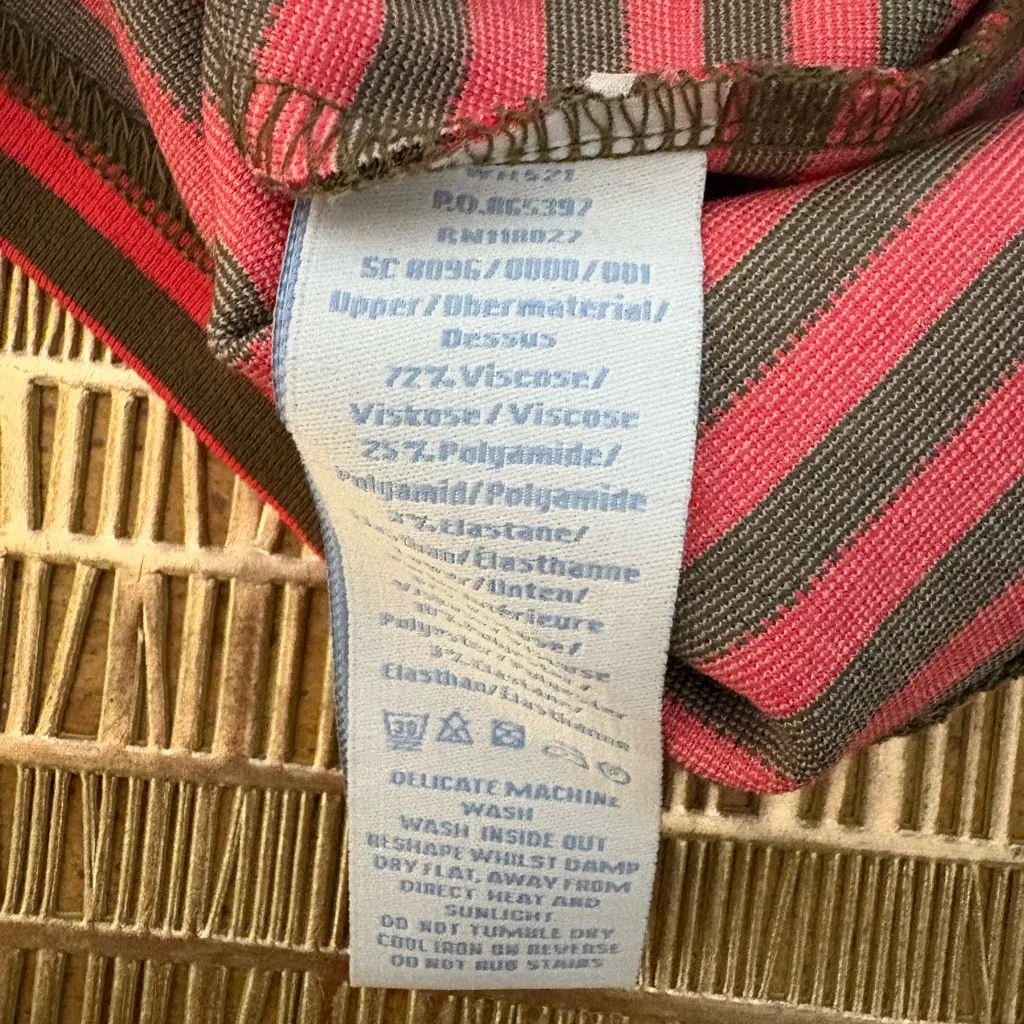 Boden‎ Olive Green and Red Striped Dress Size 12R - Image 7