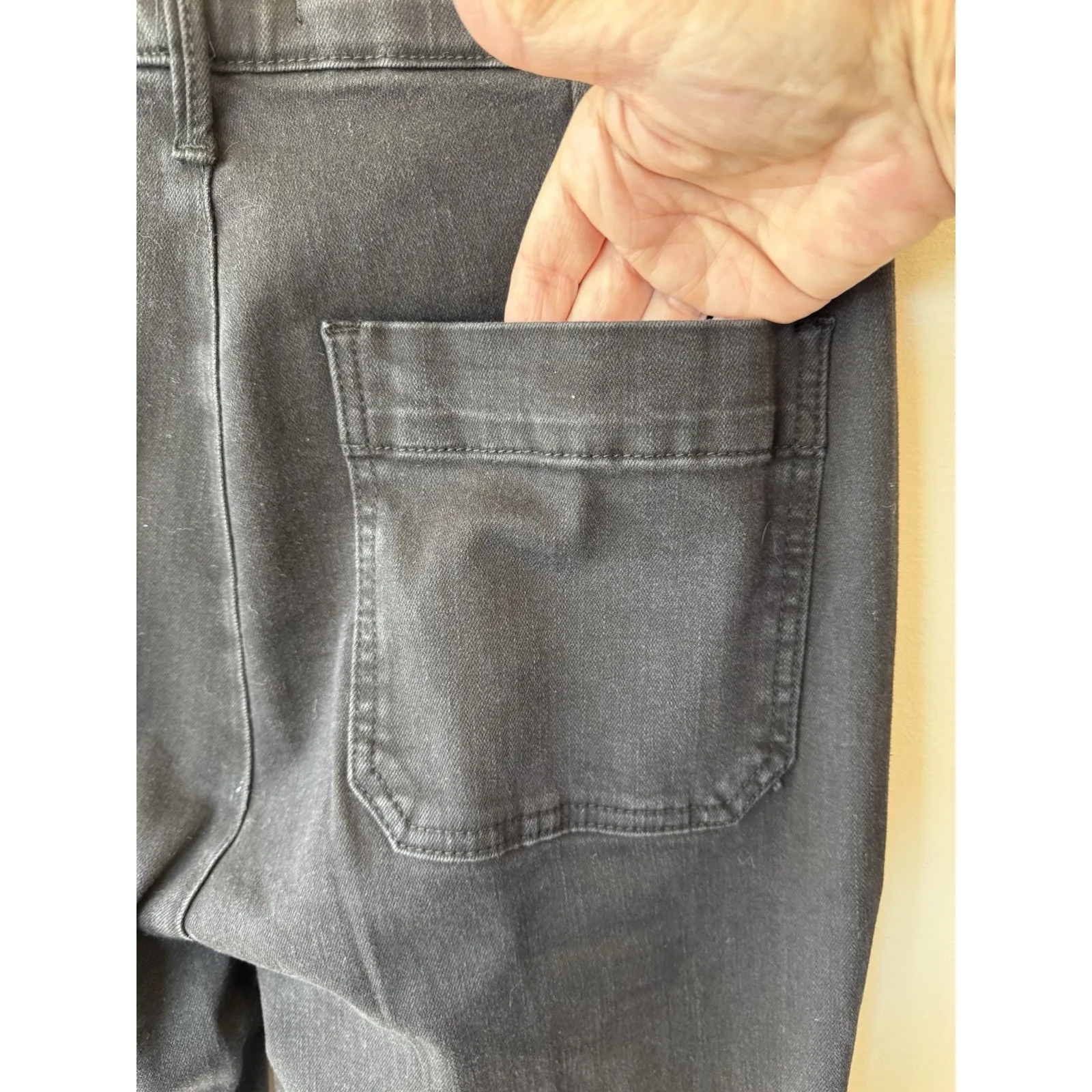 Judy Blue Pull On Flare Jeans Womens 30 Black High Waist Stretch Bohemian Hippy - Image 8