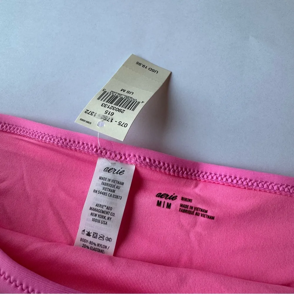 NEW Aerie Full Coverage Pink Bikini Bottom Size Medium - Image 5