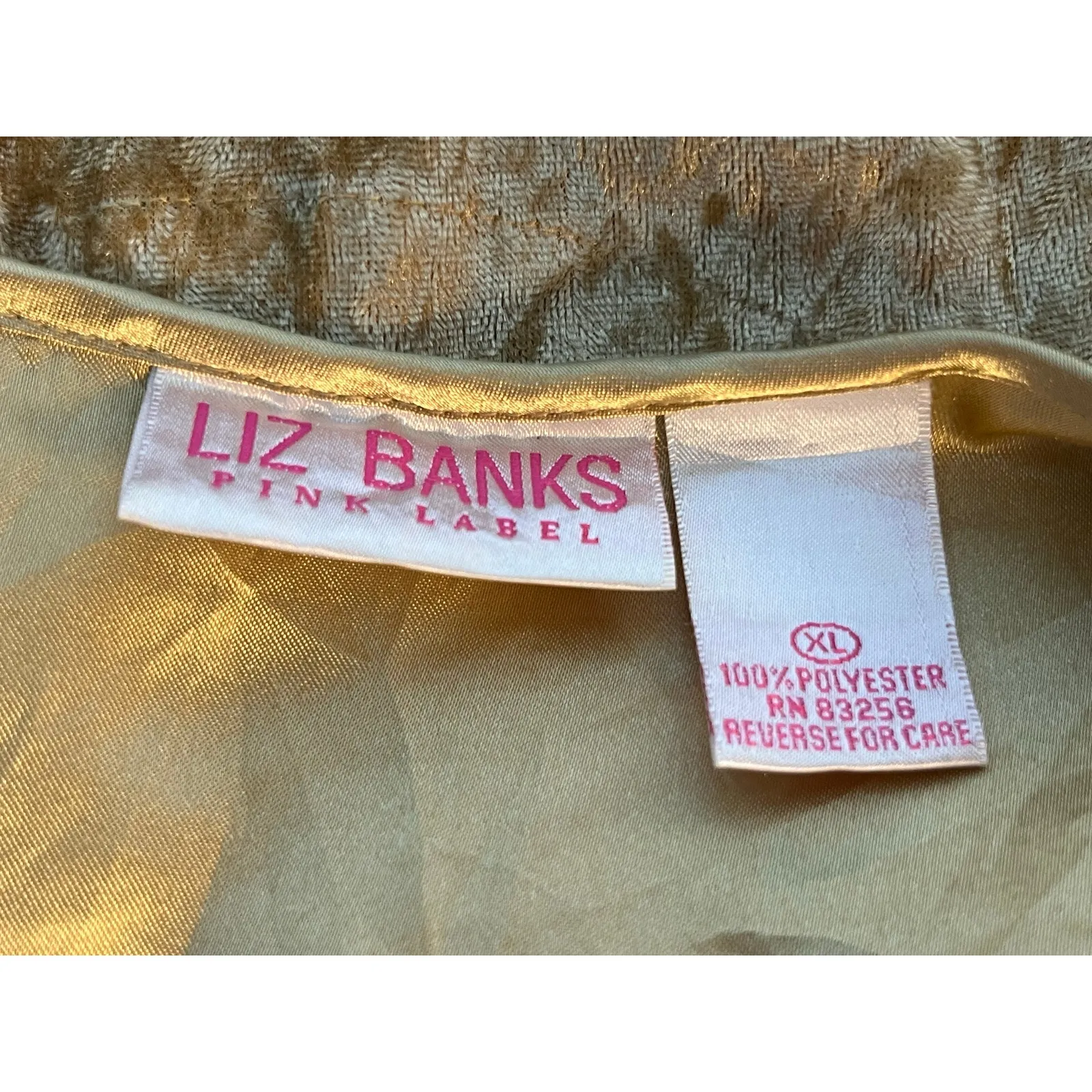 VTG Gold Crushed Velvet Blouse 1X 3/4 Sleeve Satin Cuff Renaissance Coquette Size XL - Image 6