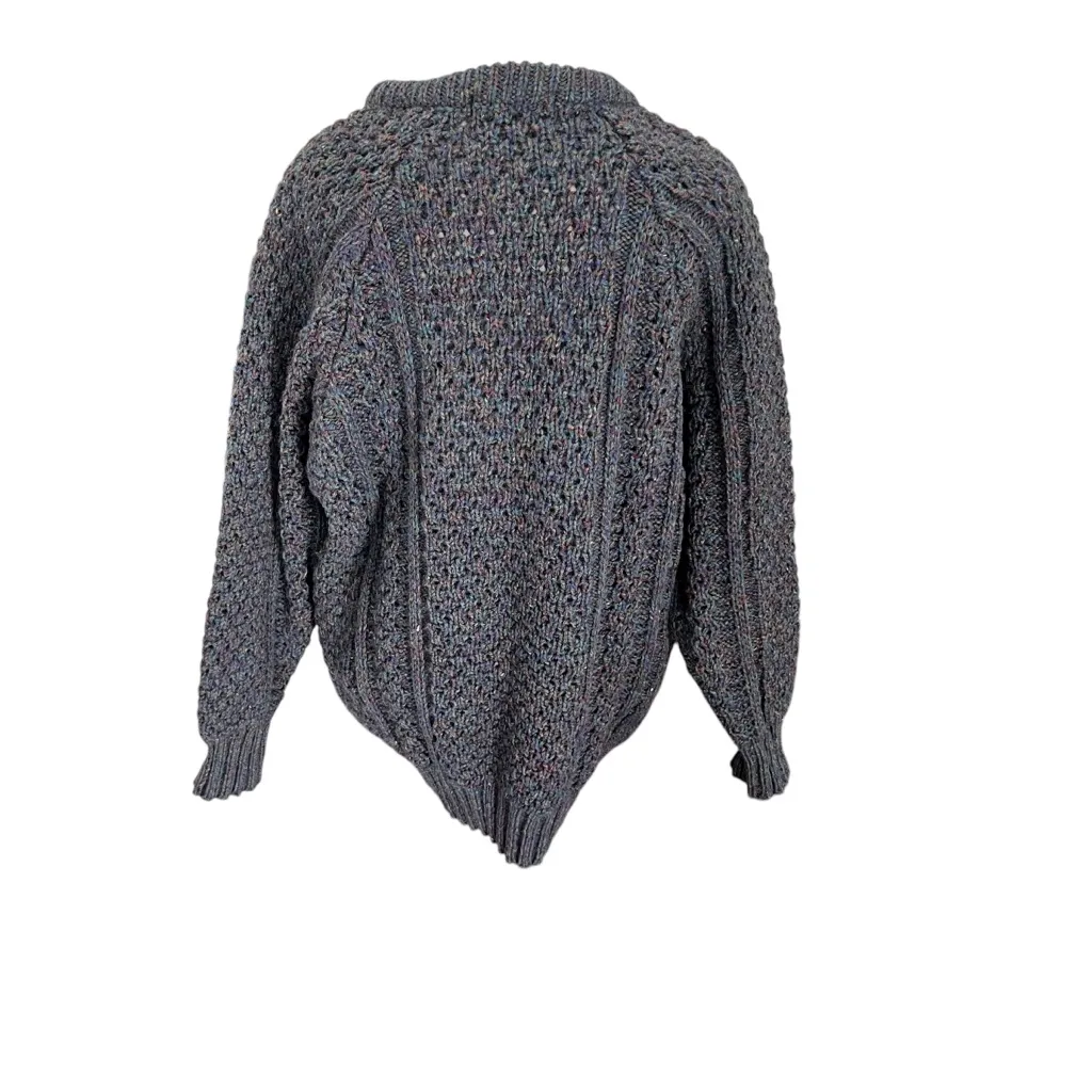 Ballyshanon Hand Loomed Wool Fisherman Sweater Ireland Chunky Knit S Oversized - Image 5