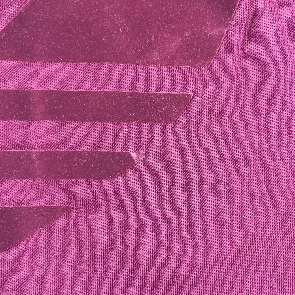 Adidas Maroon Short Sleeve Tee with velvet detail 
Size: XL - Image 4