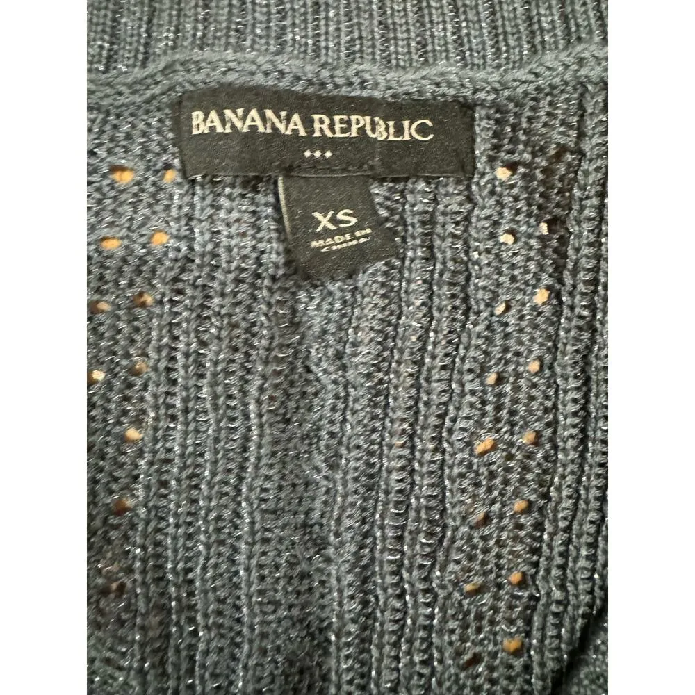 Banana republic size xs shimmery gray metallic sweater long sleeve shirt - Image 5