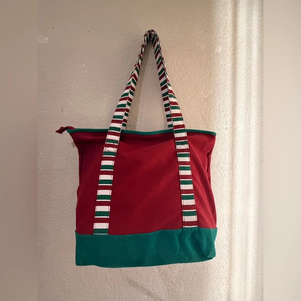 Disneyland Santa Mickey Minnie Mouse Christmas Red Canvas Tote Holiday Bag. - Image 7