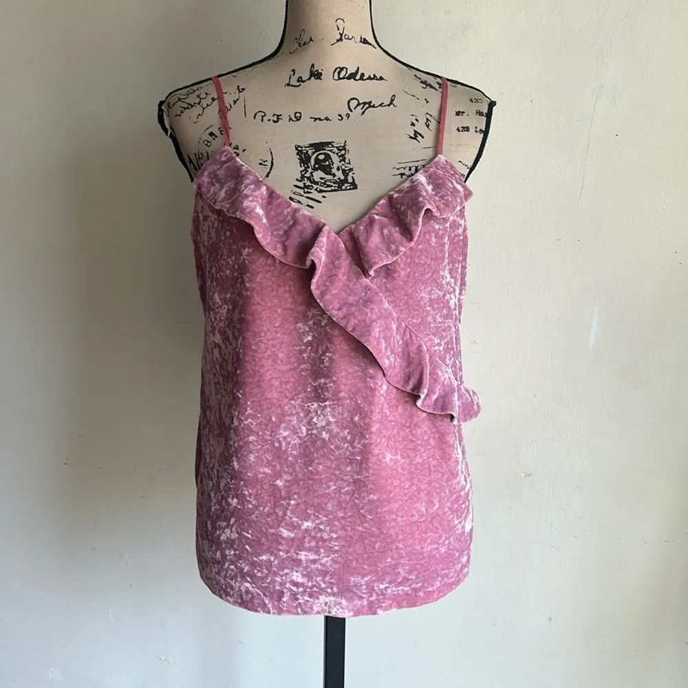 J. Crew Sleeveless Crushed Velvet Bubblegum Pink Top Size Medium NWT - Image 5