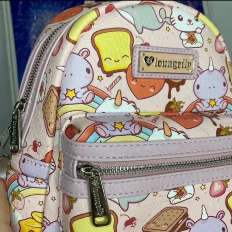Loungefly heart logo smoko snacks & sweet treats chibi kawaii mini backpack - Image 6
