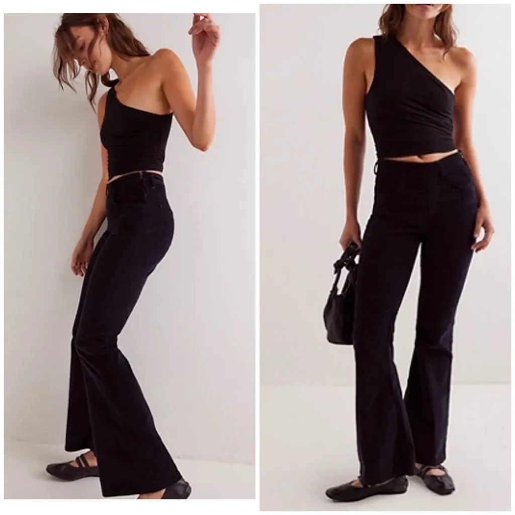Free People We the free Curvy Karma corduroy flare pants black medium NEW - Image 2